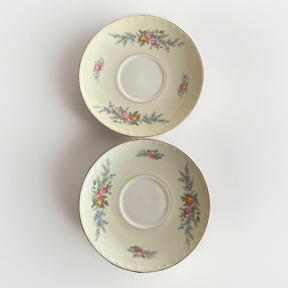 Homer Laughlin Georgian Eggshell Set Of 2 Numbered Saucers Cottagecore